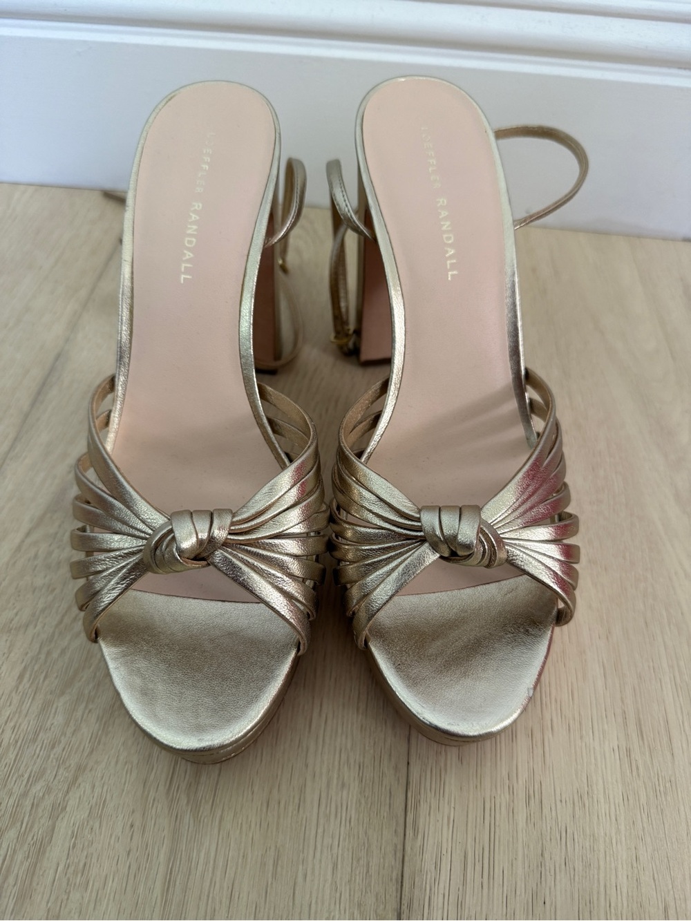 Loeffler Randall Rivks Metallic Leather Knot Platform